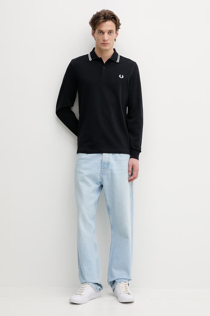 Fred Perry pamut hosszúujjú M3636 sötétkék SS26
