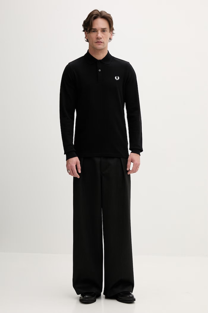 Fred Perry pamut hosszúujjú M6006 fekete SS26