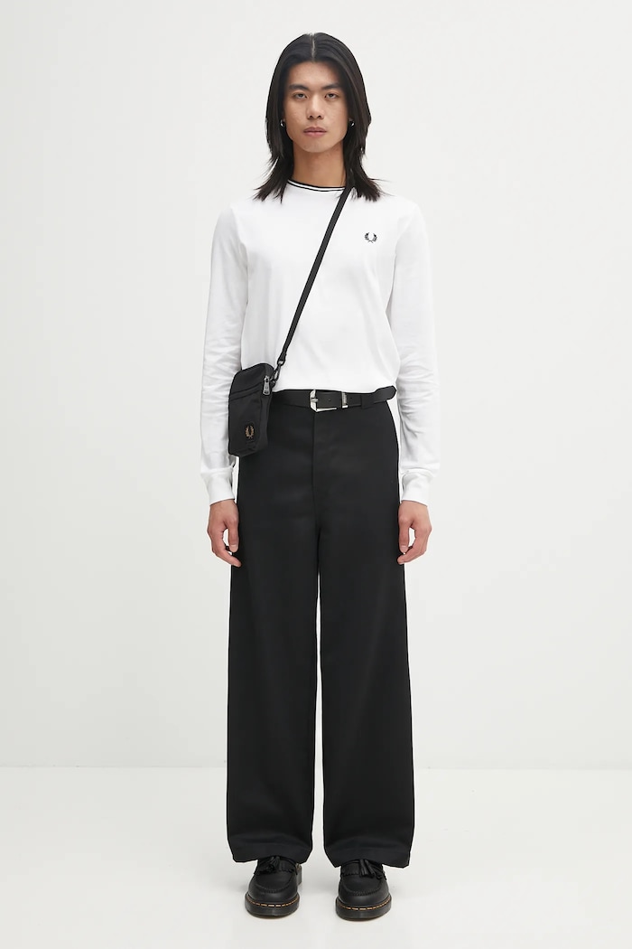 Bavlněné tričko Fred Perry M9602 bílá
