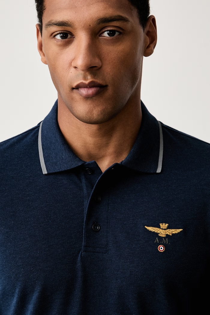 Aeronautica Militare longsleeve męski bawełniany granatowy PO1653UP00082