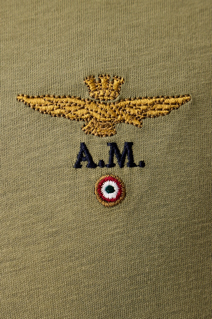 Longsleeve męski bawełniany Aeronautica Militare zielony TS2390UJ00372