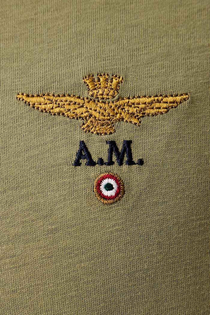 Longsleeve męski bawełniany Aeronautica Militare zielony TS2390UJ00372