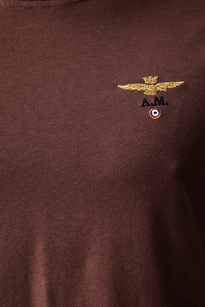 Aeronautica Militare longsleeve męski bawełniany TS2390UJ00372 brązowy