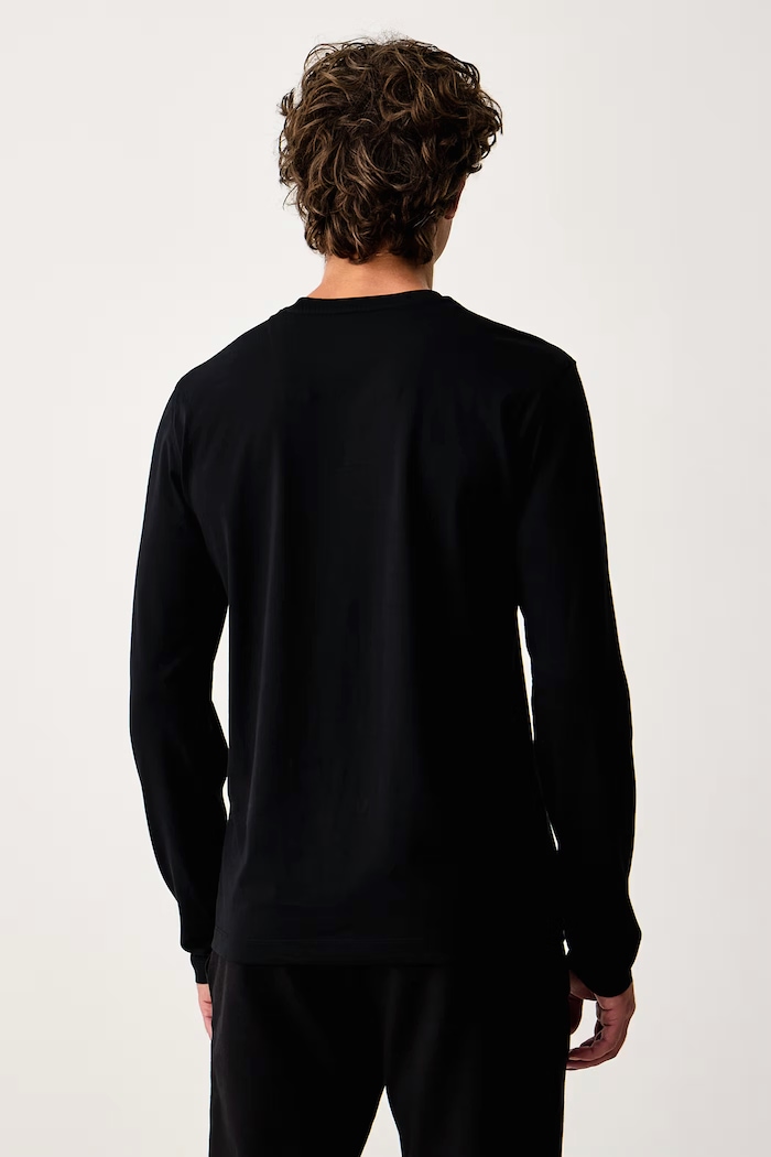 Odzież Aeronautica Militare Longsleeve męski bawełniany TS2390UJ00372 czarny
