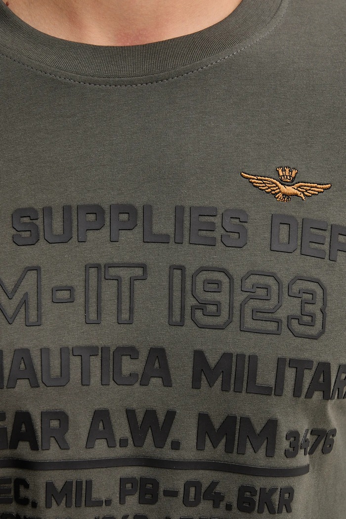 Bavlněné tričko s dlouhým rukávem Aeronautica Militare TS2484UJ00641 šedá
