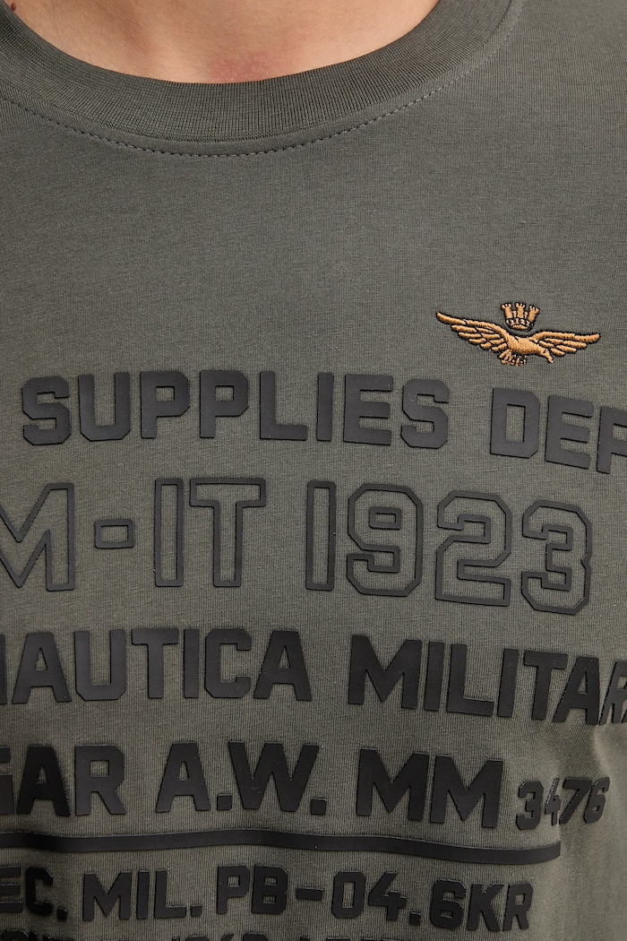 Bavlněné tričko s dlouhým rukávem Aeronautica Militare TS2484UJ00641 šedá
