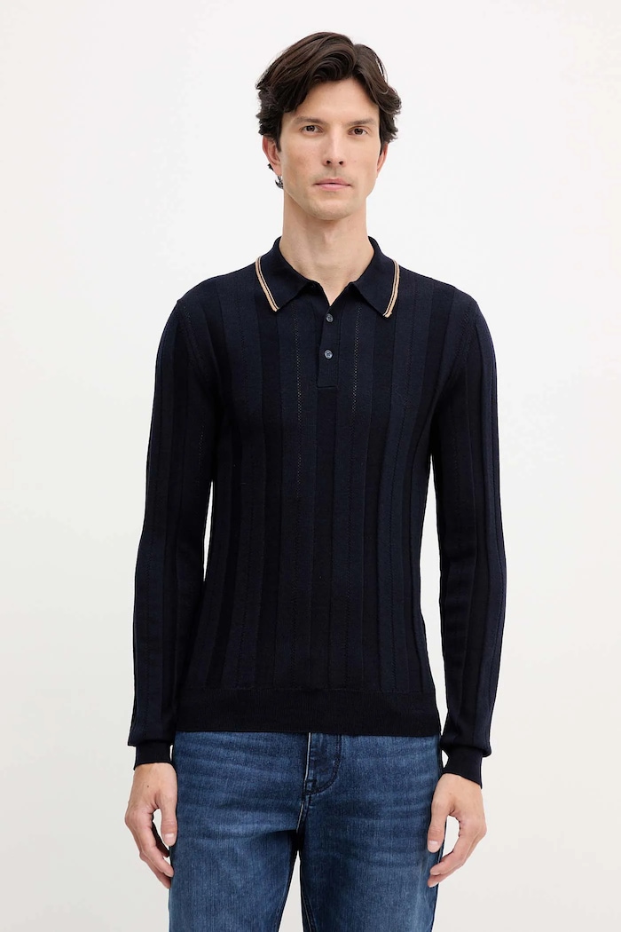 Trussardi pulover de lână fixat bleumarin M0048000006N