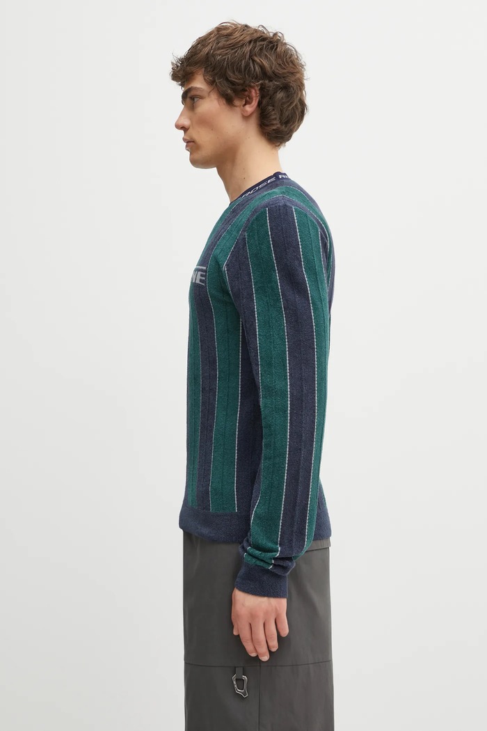 Martine Rose Longsleeve Sporty Logo Crew Neck 982YA20407 zielony AW25