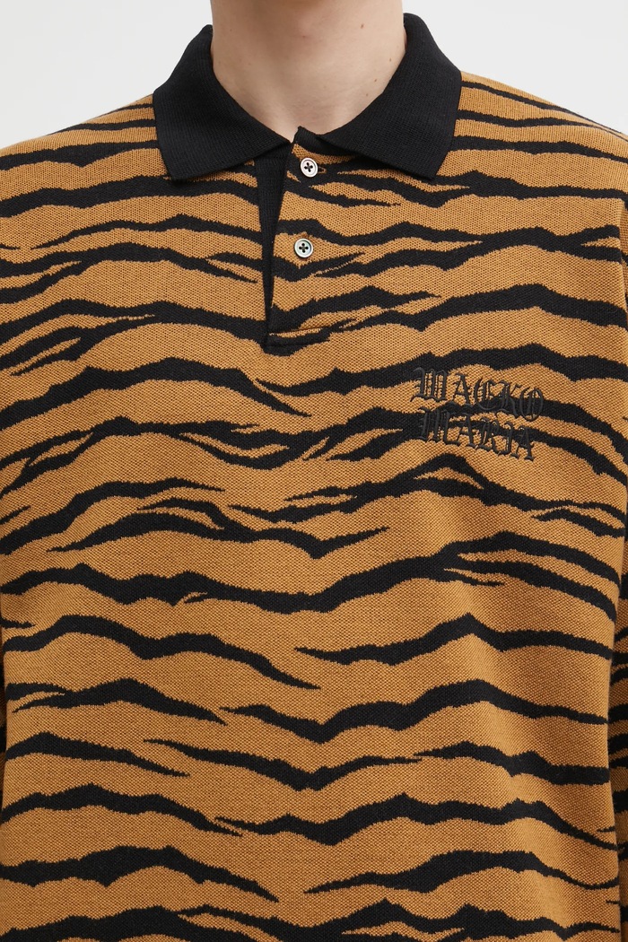 Вълнен пуловер Wacko Maria Tiger кафяв 25FW.WMK.KN10