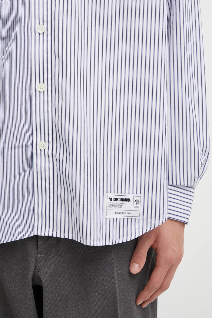 Βαμβακερό πουκάμισο NEIGHBORHOOD MULTI STRIPE 252SPNH.SHM05 μπλε