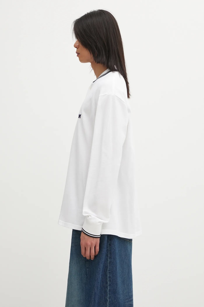 Needles cotton longsleeve top RW347 white AW25