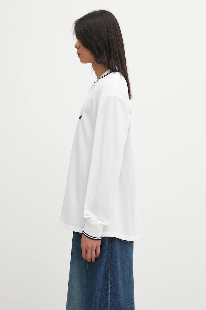 Needles cotton longsleeve top RW347 white AW25