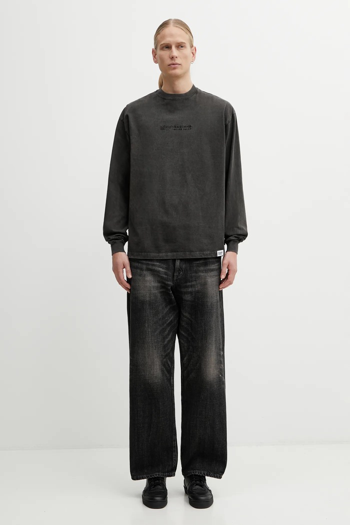 NEIGHBORHOOD cotton longsleeve top PIGMENT DYED 252FPNH.CSM06 gray