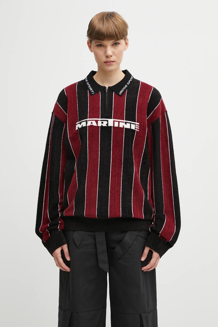 Martine Rose Majica dugih rukava Martine Rose Sporty Logo Polo 981YA20027 bordo AW25
