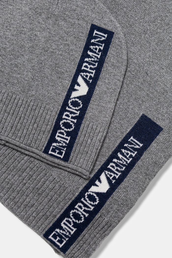 Emporio Armani pălărie și eșarfă din amestec de lână pentru copii EB000811.AF17340 gri
