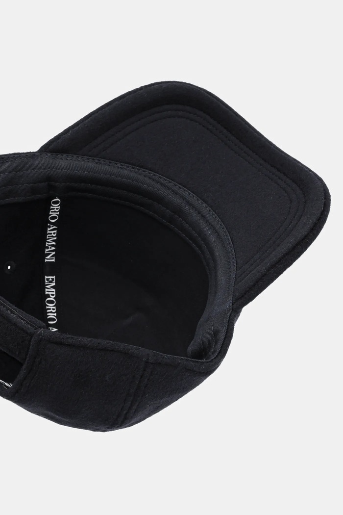 Emporio Armani czapka z daszkiem wełniana EB000691.AF16038 granatowy