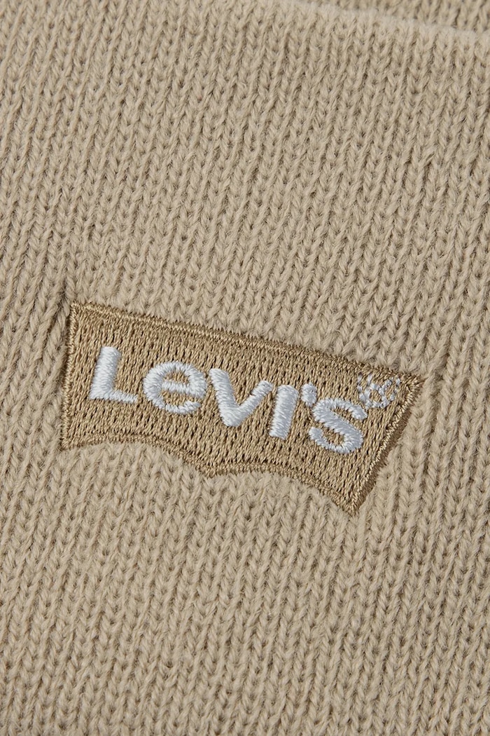 Chłopiec Levi's Czapka beanie dziecięca LAN TONAL EMBROIDERED BEANIE 9A8707 beżowy