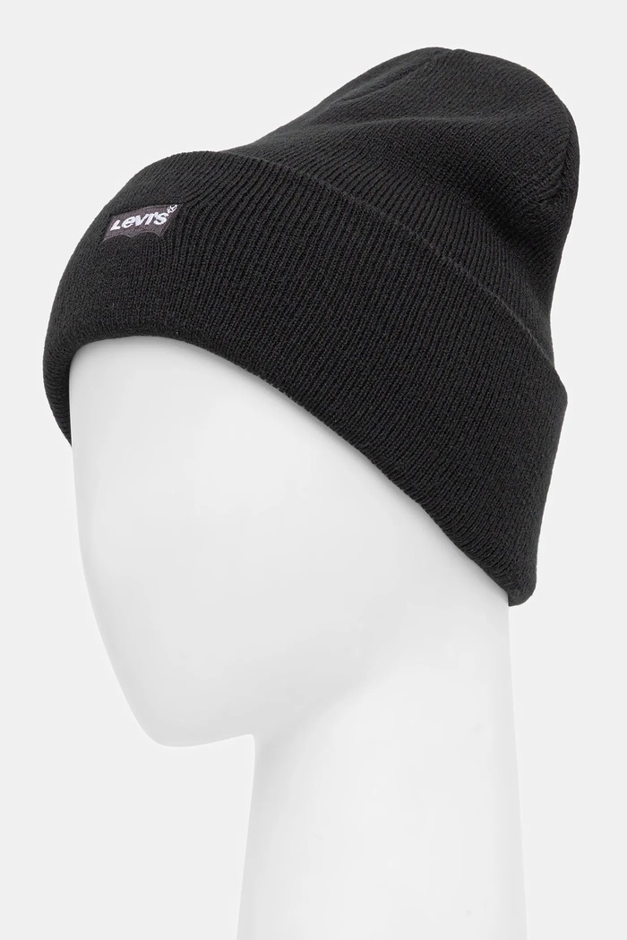 Detská čiapka Levi's LAN TONAL EMBROIDERED BEANIE 9A8707 čierna AW25
