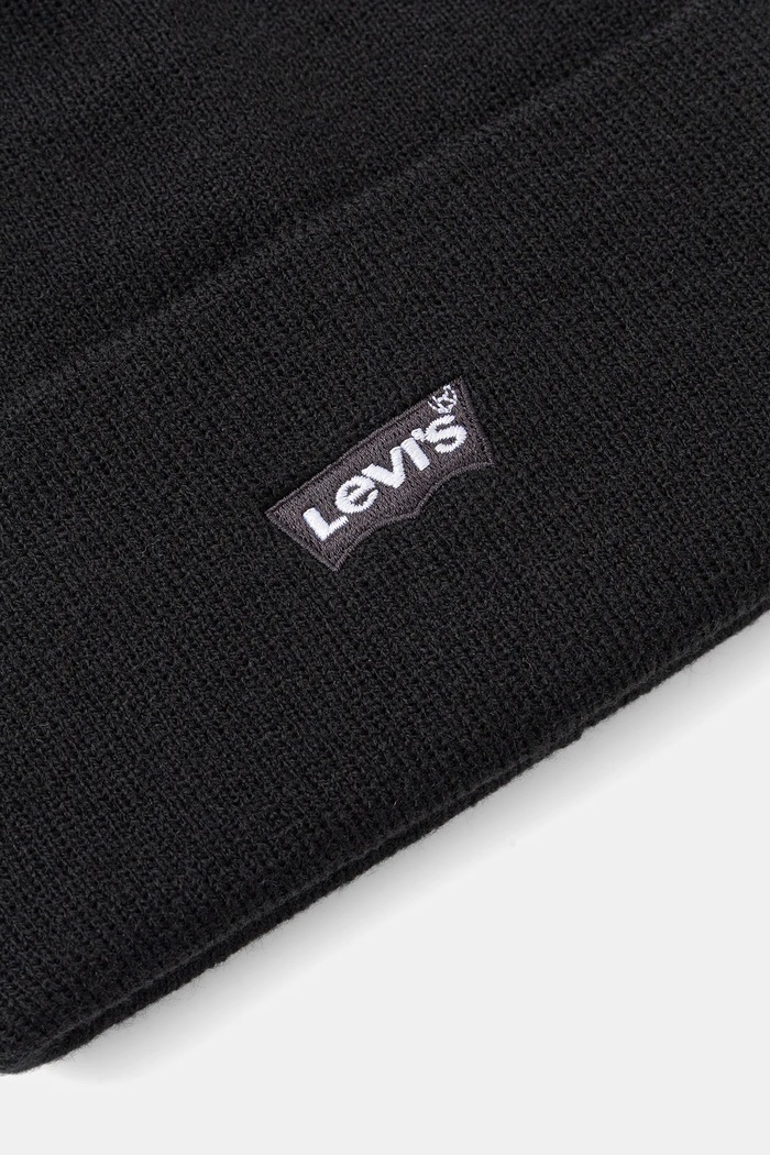 Chlapec Detská čiapka Levi's LAN TONAL EMBROIDERED BEANIE 9A8707 čierna