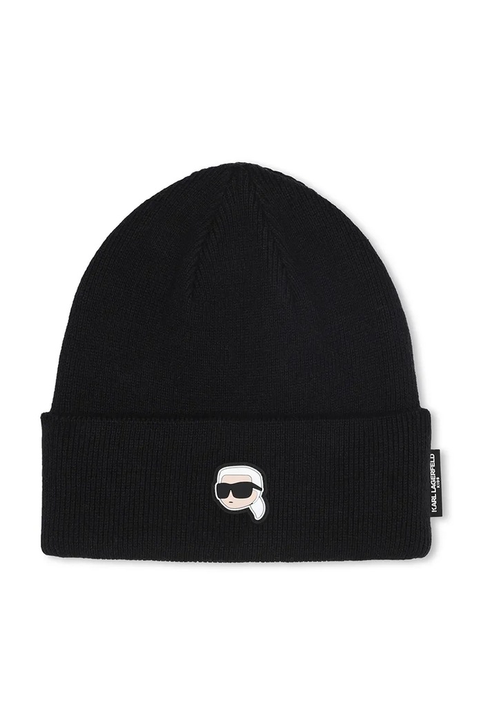 Karl Lagerfeld Παιδικός βαμβακερός σκούφος Karl Lagerfeld μαύρο Z31028.56.58