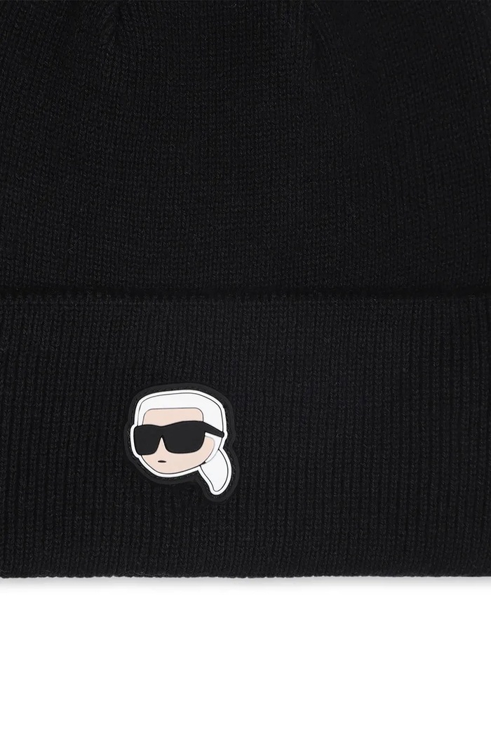 Αγορίστικα Karl Lagerfeld Παιδικός βαμβακερός σκούφος Karl Lagerfeld Z31028.56.58 μαύρο
