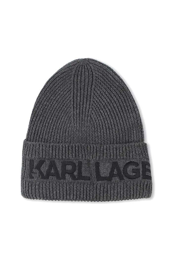 CHLAPEC Dětská čepice a nákrčník z bavlny Karl Lagerfeld Z31031.50.56 šedá