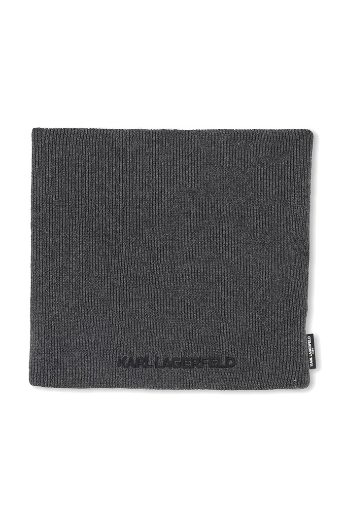 Dětská čepice a nákrčník z bavlny Karl Lagerfeld Z31031.50.56 šedá