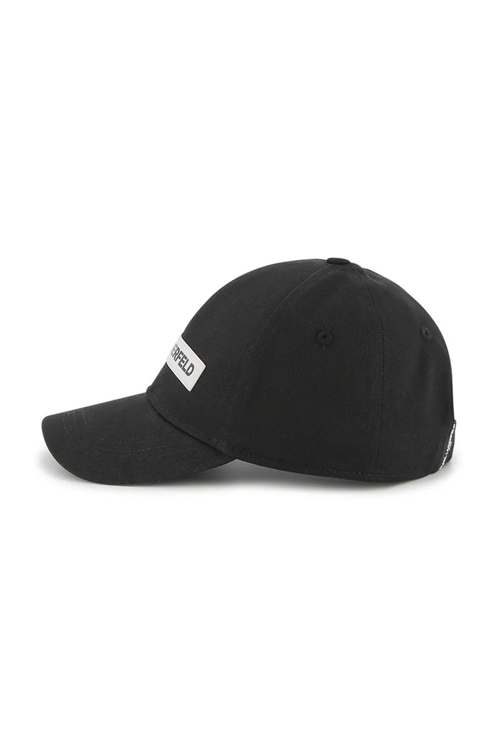 Παιδικό βαμβακερό καπέλο μπέιζμπολ Karl Lagerfeld Z31032.58 μαύρο