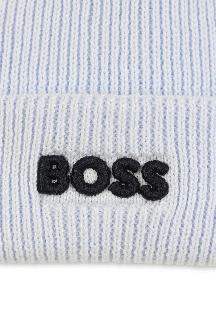 Băieți BOSS Căciulă de bumbac pentru copii J52595 albastru
