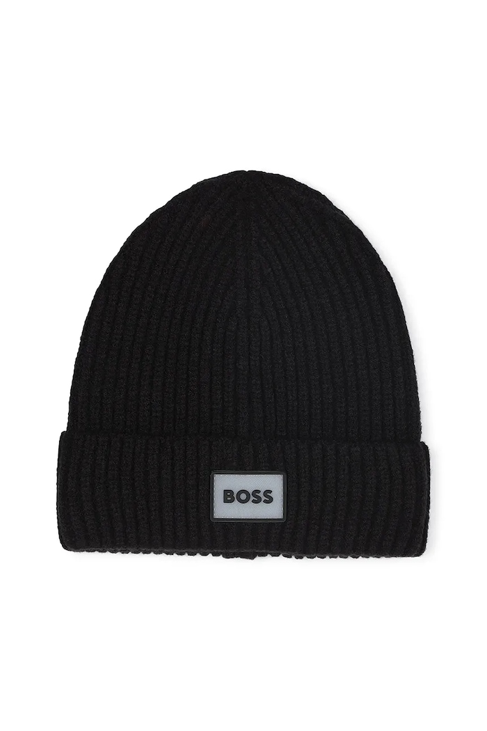 BOSS czapka dziecięca aplikacja czarny J52618.54.56