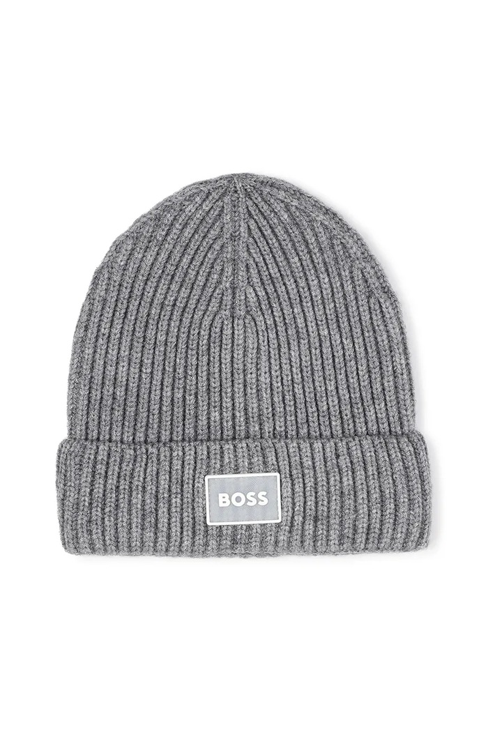 Παιδικός σκούφος BOSS J52619.56.58 γκρί AW25