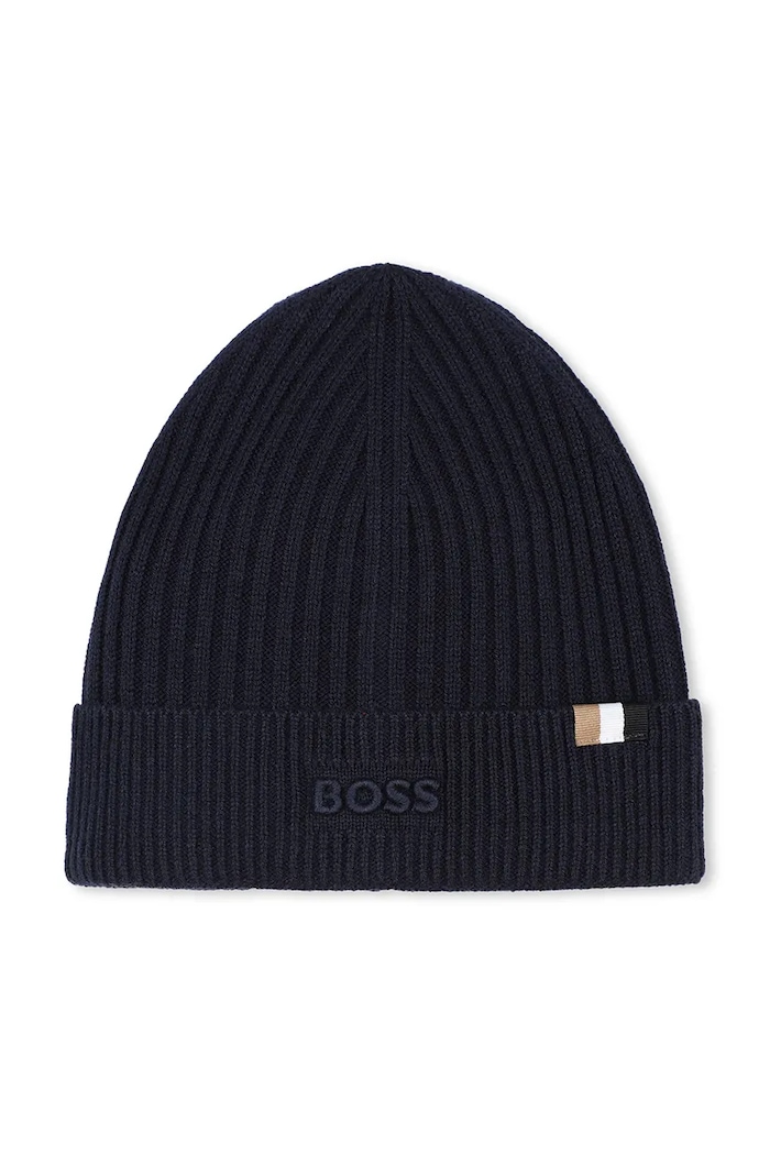 BOSS căciulă din lână pentru copii uni bleumarin J52650.42.50