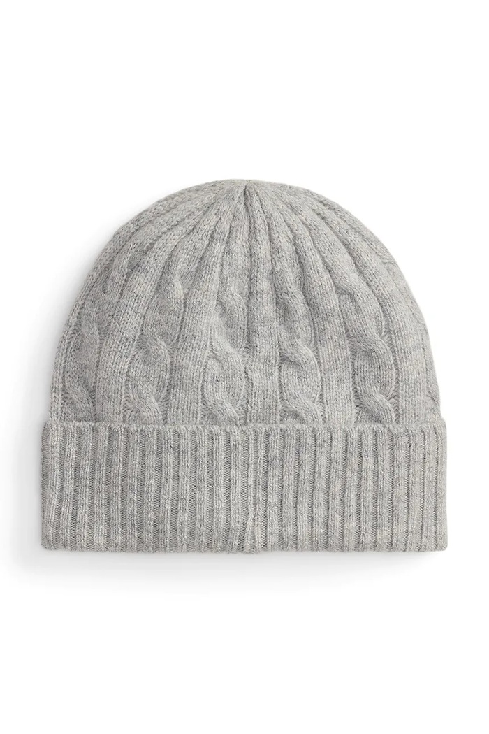 Volnena kapa Polo Ralph Lauren 455981442 siva AW25