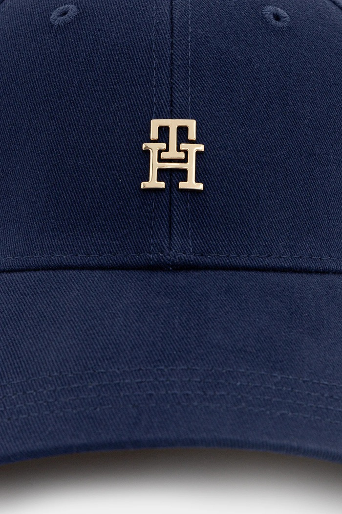 Tommy Hilfiger kapa s šiltom ženska bombažna AW0AW17631 mornarsko modra SS26
