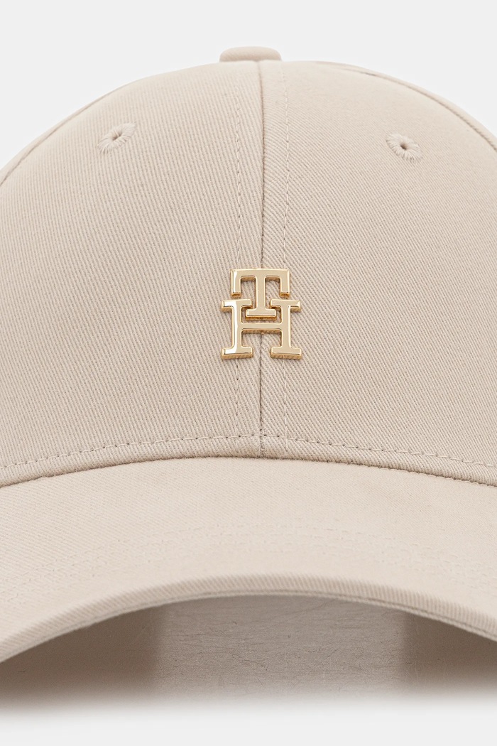 Tommy Hilfiger czapka z daszkiem damska bawełniana AW0AW17631 beżowy SS26