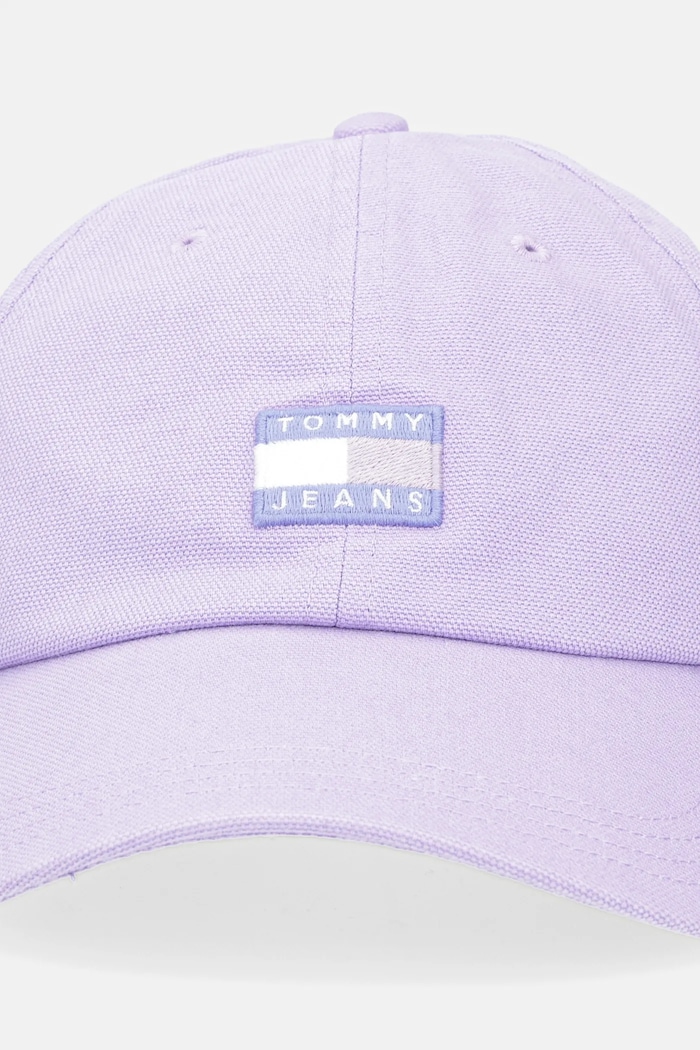 Tommy Jeans czapka z daszkiem bawełniana AW0AW17580 fioletowy AW25