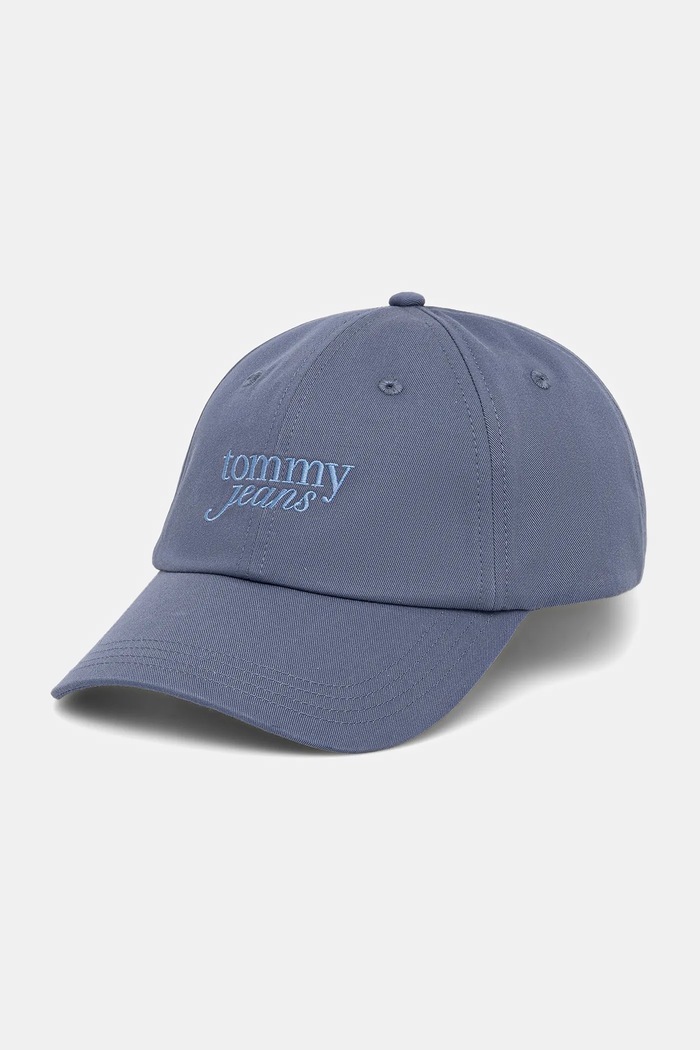Bavlnená šiltovka Tommy Jeans bavlna modrá AW0AW17815