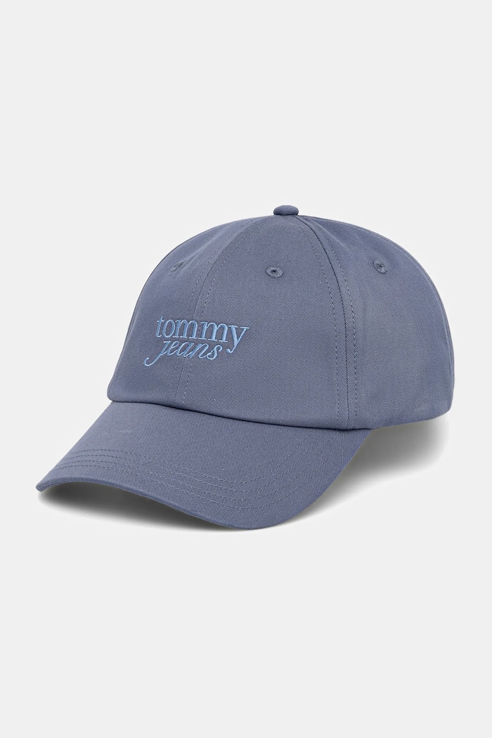 Bavlnená šiltovka Tommy Jeans bavlna modrá AW0AW17815