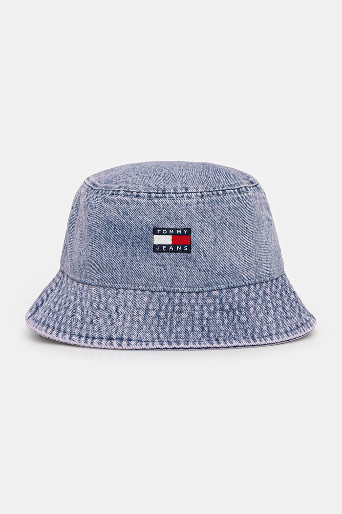 Τζιν καπέλο Tommy Jeans βαμβάκι μωβ AW0AW17816