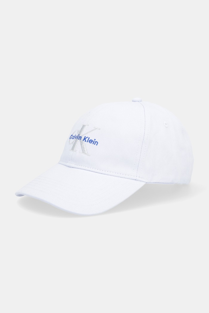 Calvin Klein čiapka so šiltom dámska bavlnená bavlna modrá LV04K5026G
