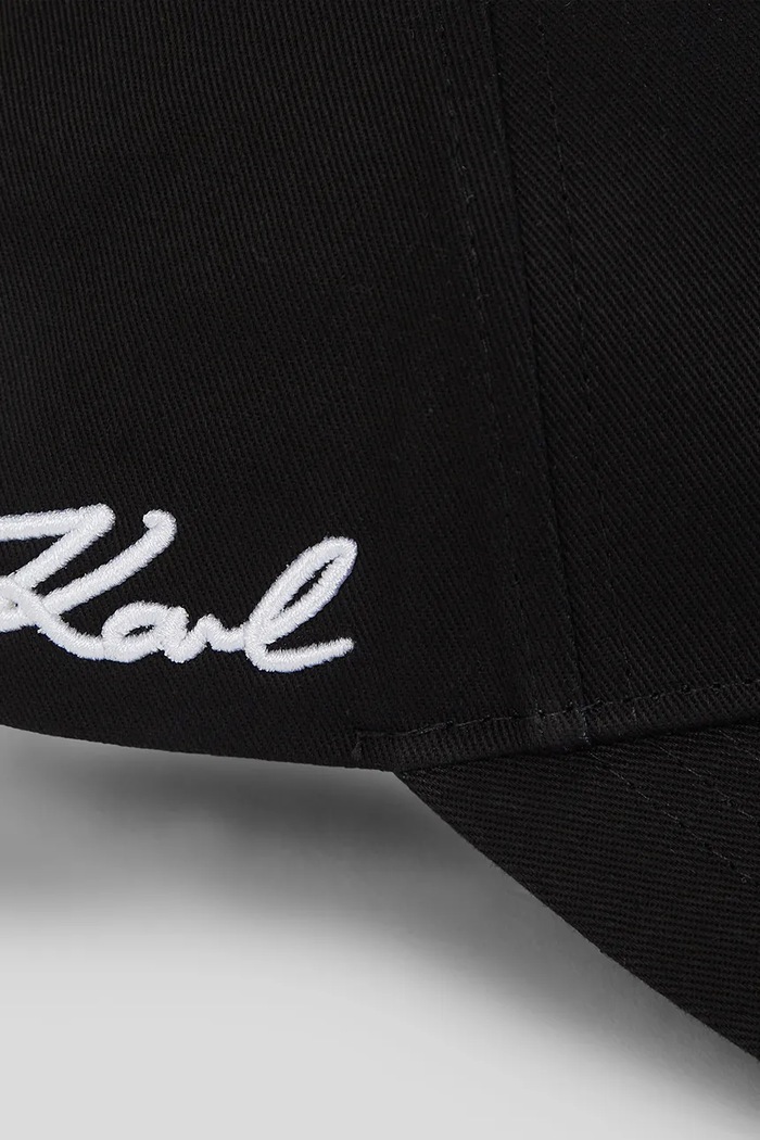 Karl Lagerfeld czapka z daszkiem bawełniana K/SIGNATURE czarny A3W33018