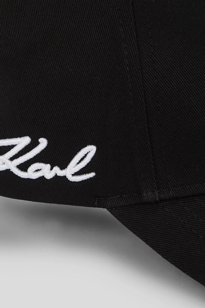Karl Lagerfeld czapka z daszkiem bawełniana K/SIGNATURE czarny A3W33018