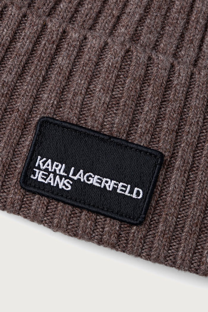 Karl Lagerfeld Jeans Czapka damska z dodatkiem kaszmiru A3W33111 brązowy AW25