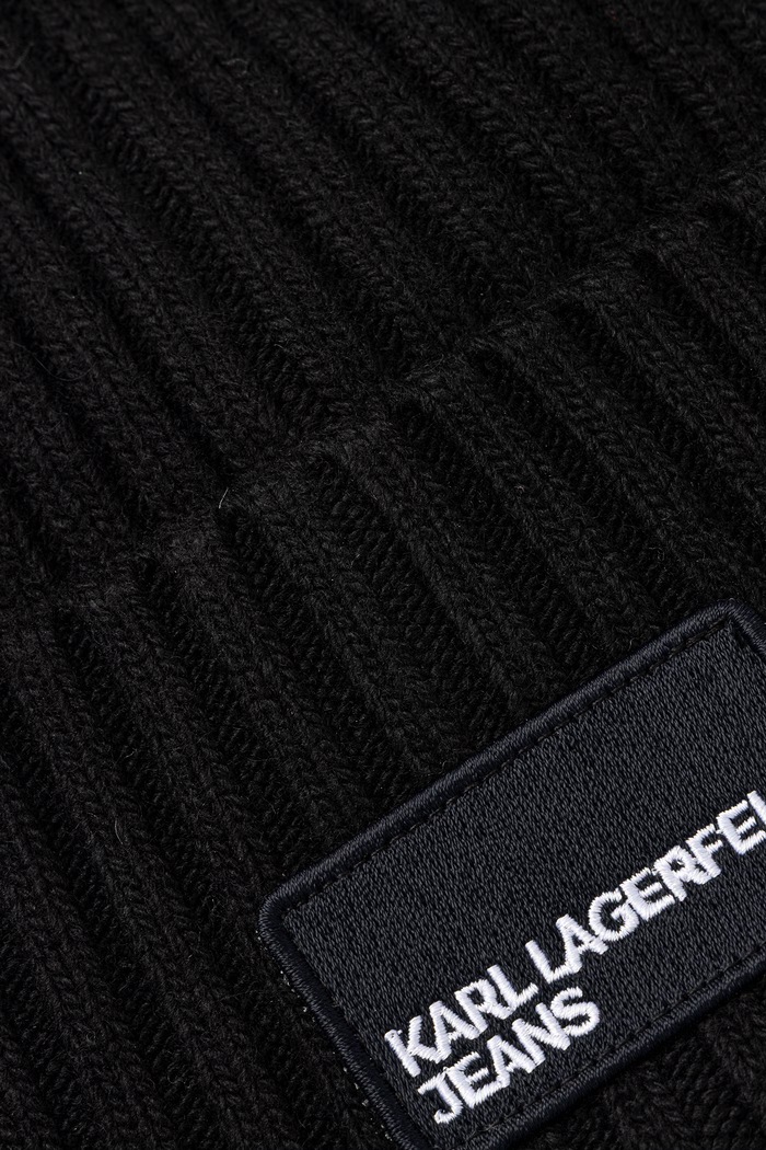 Karl Lagerfeld Jeans σκούφος γυναικείος από πρόσμιξη κασμιριού A3W33111 μαύρο AW25