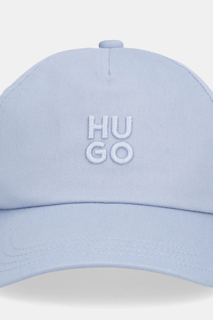 HUGO čiapka so šiltom dámska bavlnená Asya 50546581 modrá SS26