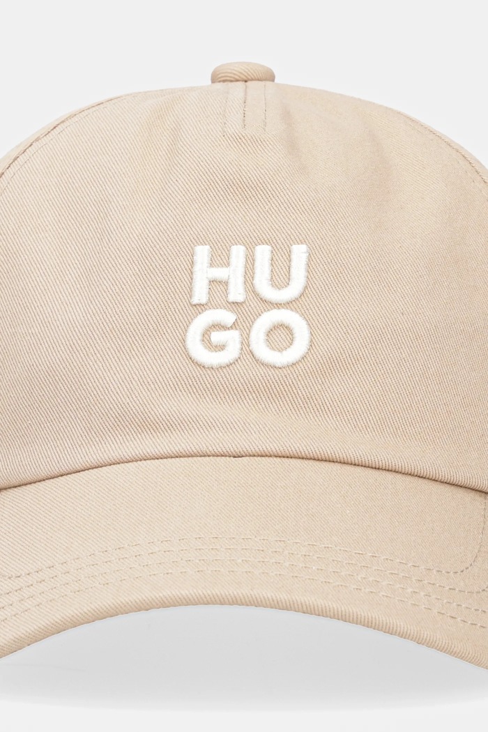 HUGO čiapka so šiltom dámska bavlnená Asya 50546581 béžová SS26