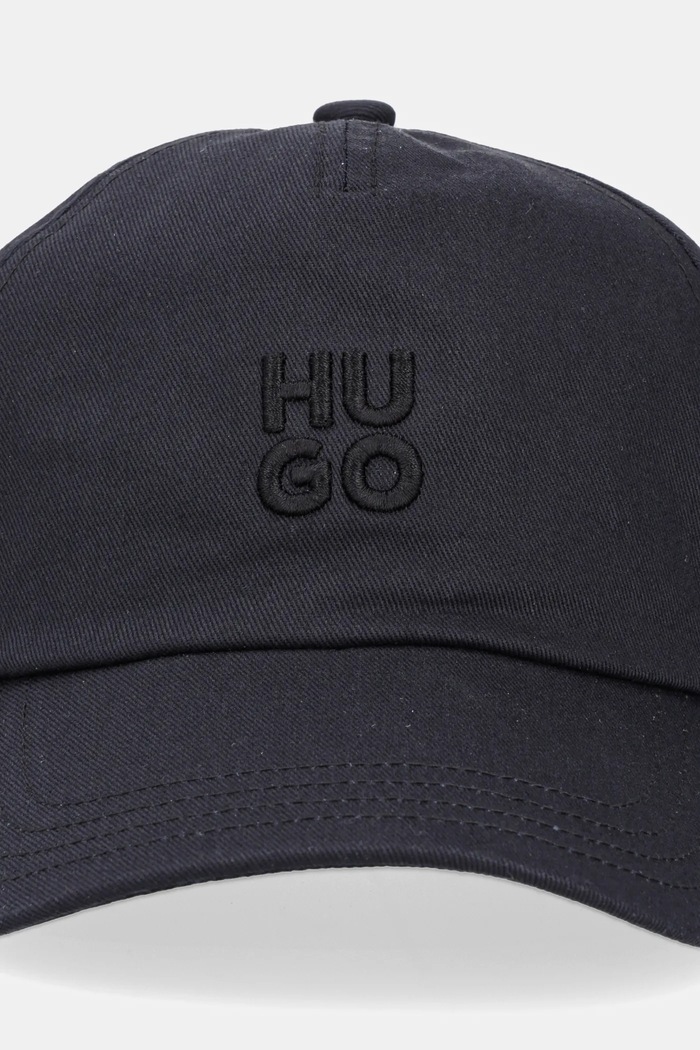 HUGO čiapka so šiltom dámska bavlnená Asya 50546581 čierna SS26