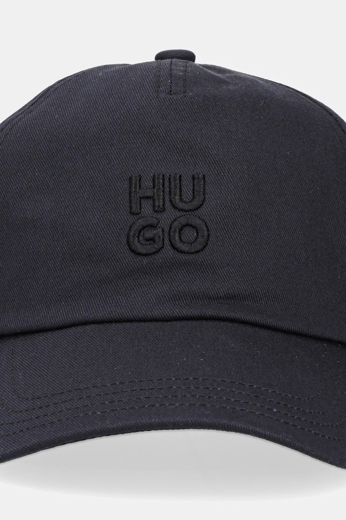 HUGO čiapka so šiltom dámska bavlnená Asya 50546581 čierna SS26