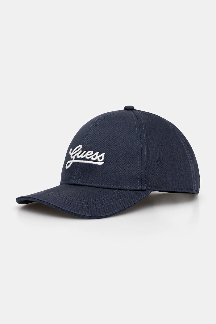 Памучна шапка с козирка Guess памук тъмносин AW5362.COT01