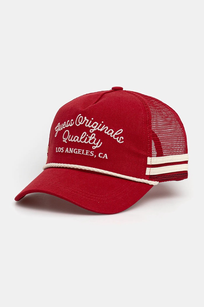 Bavlněná baseballová čepice Guess Originals VINTAGE bavlna burgundské M5YZ04.WO07T